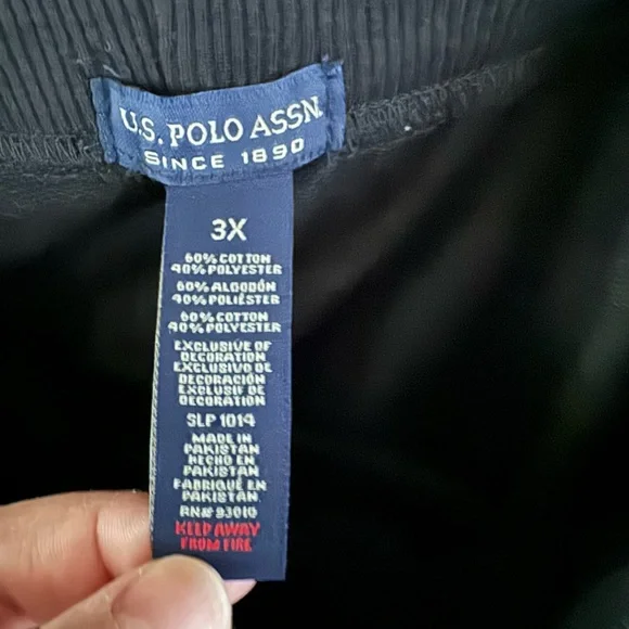 NWT U.S. Polo Sweatpants in Black, size 3X - Picture 3 of 3